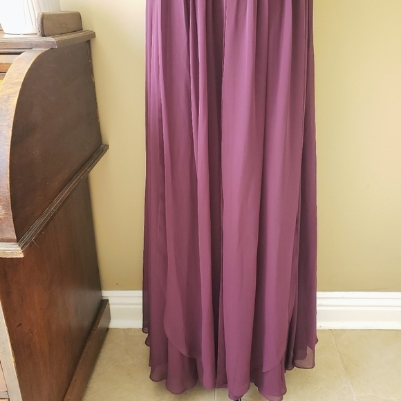 Jenny Yoo Mira Pleated Convertible Gown Bridesmaid Dress Black Currant 12 NWT - Picture 4 of 15